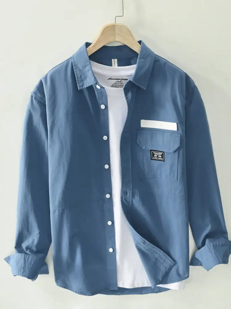 Men’s Plus Size Button Up Long Sleeve Shirt
