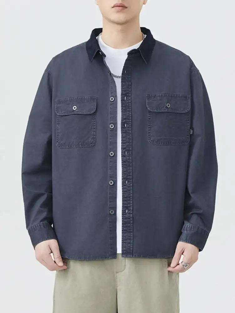 Men’s Plus Size Button Up Long Sleeve Shirt