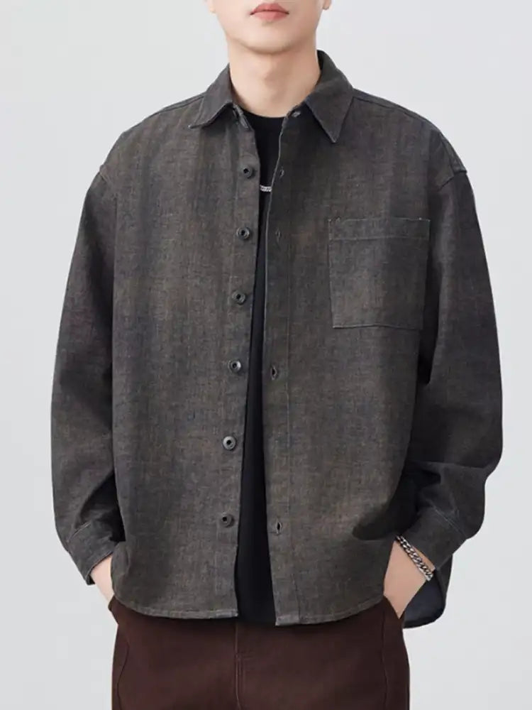 Men’s Plus Size Button Up Long Sleeve Shirt
