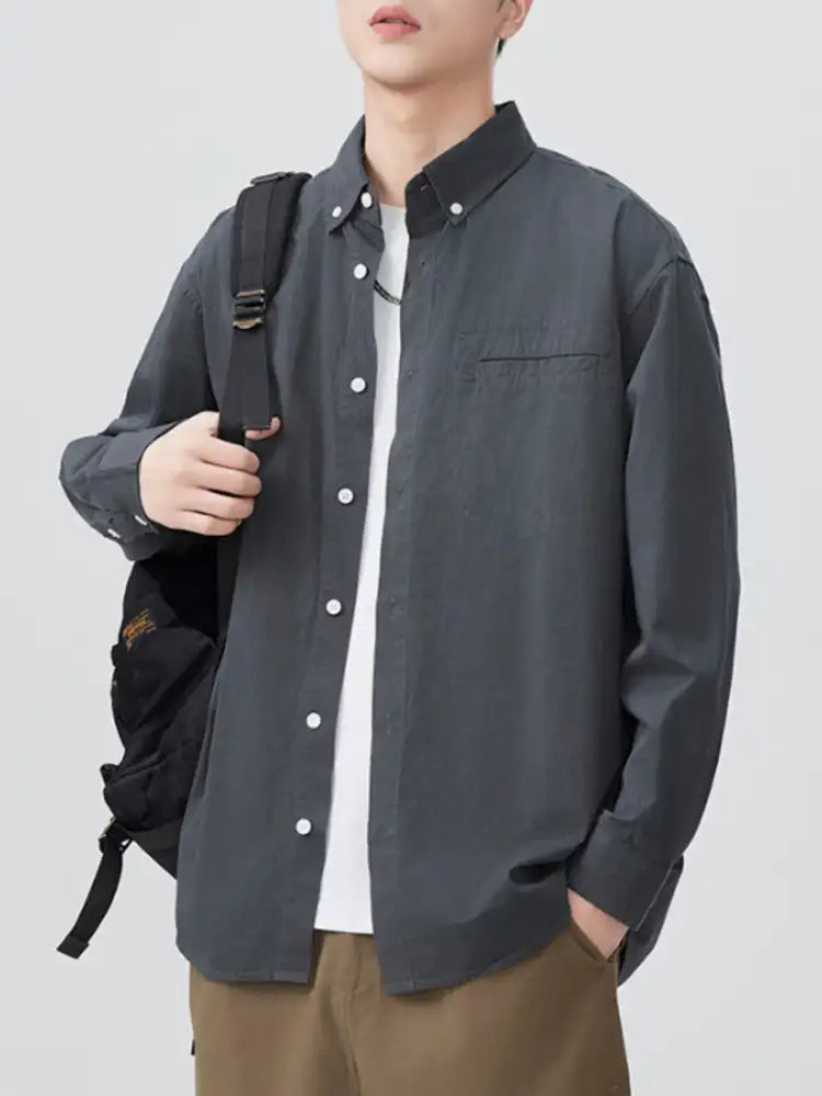 Men’s Plus Size Button Up Long Sleeve Shirt