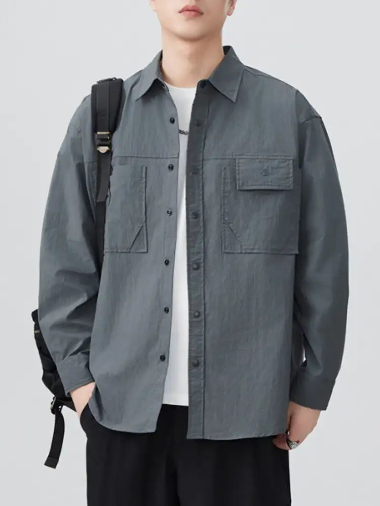 Men’s Plus Size Button Up Long Sleeve Shirt
