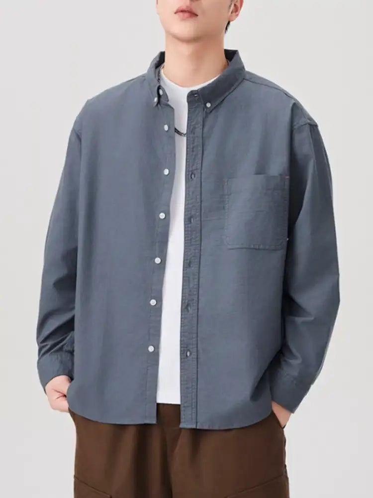 Men’s Plus Size Button Up Long Sleeve Shirt