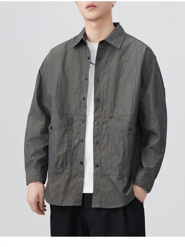 Men’s Plus Size Button Up Long Sleeve Shirt