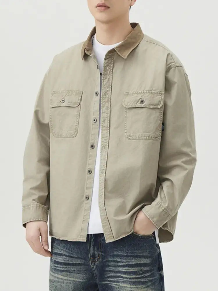 Men’s Plus Size Button Up Long Sleeve Shirt