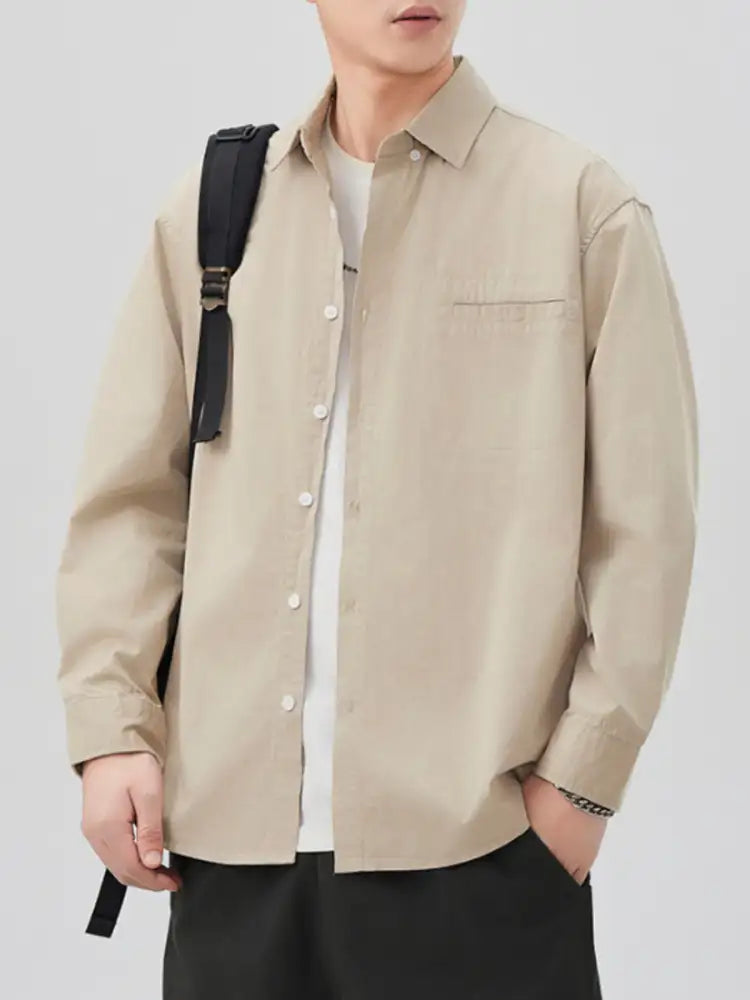 Men’s Plus Size Button Up Long Sleeve Shirt