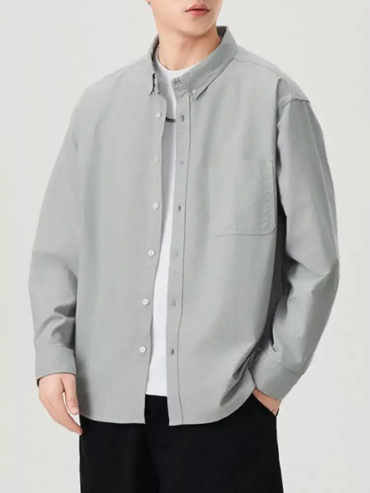 Men’s Plus Size Button Up Long Sleeve Shirt