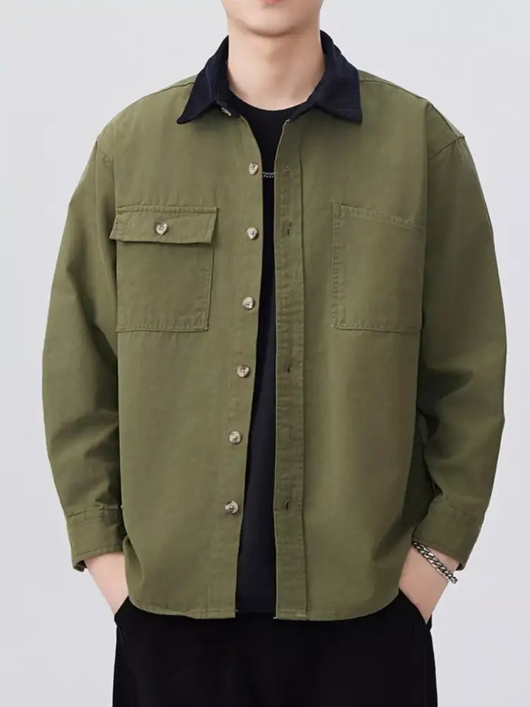 Men’s Plus Size Button Up Long Sleeve Shirt