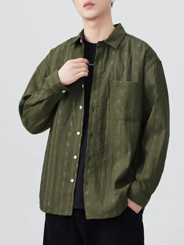 Men’s Plus Size Button Up Long Sleeve Shirt