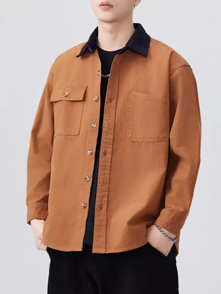 Men’s Plus Size Button Up Long Sleeve Shirt