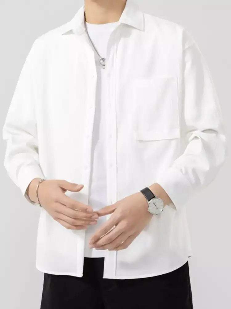 Men’s Plus Size Button Up Long Sleeve Shirt