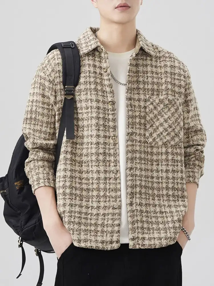 Men’s Plus Size Button Up Shirt with Chest Pocket