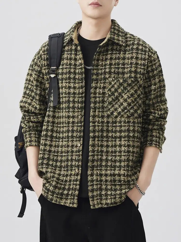 Men’s Plus Size Button Up Shirt with Chest Pocket