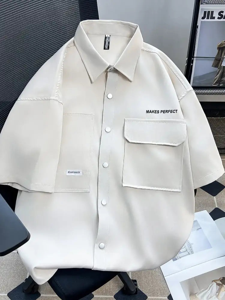 Men’s Plus Size Button Up Short Sleeve Shirt