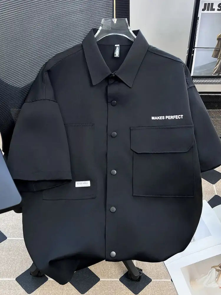 Men’s Plus Size Button Up Short Sleeve Shirt