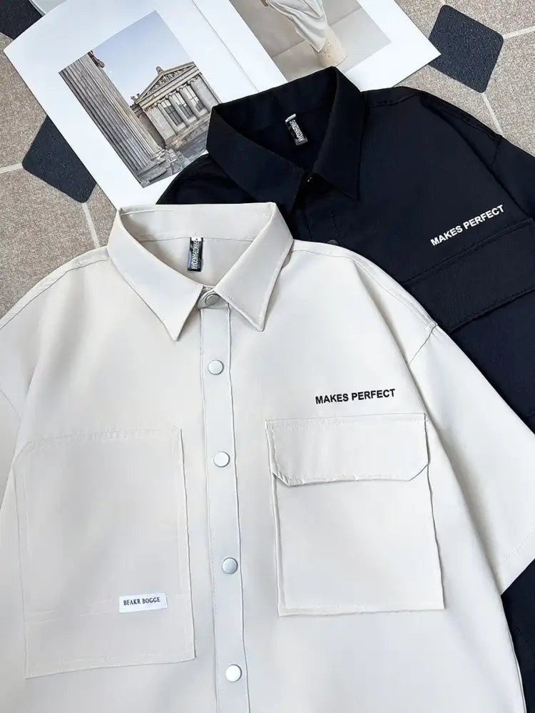 Men’s Plus Size Button Up Short Sleeve Shirt