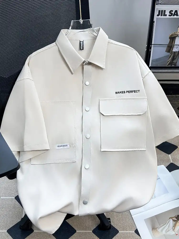 Men’s Plus Size Button Up Short Sleeve Shirt