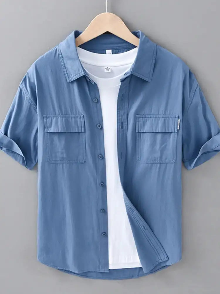 Men’s Plus Size Button Up Short Sleeve Shirt