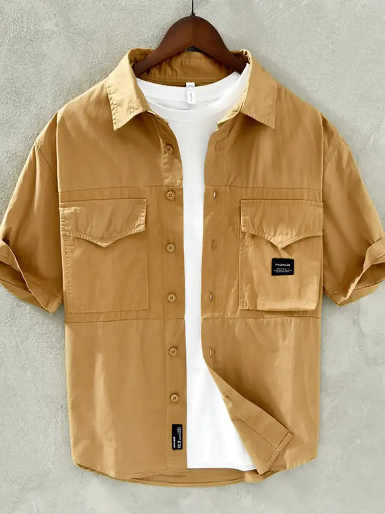 Men’s Plus Size Button Up Short Sleeve Shirt