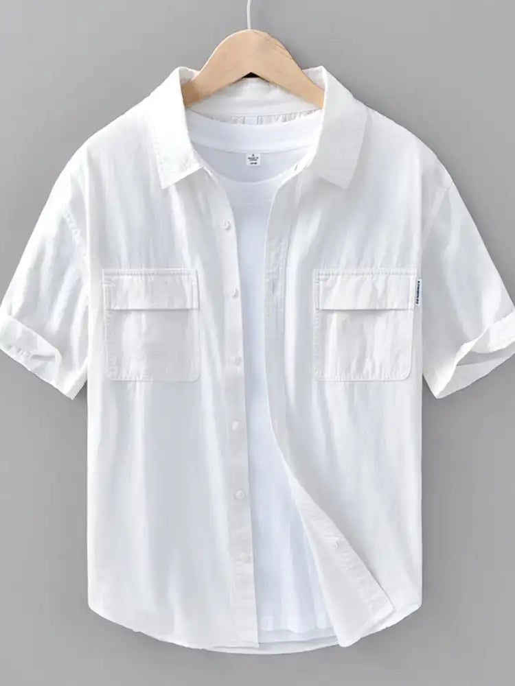 Men’s Plus Size Button Up Short Sleeve Shirt