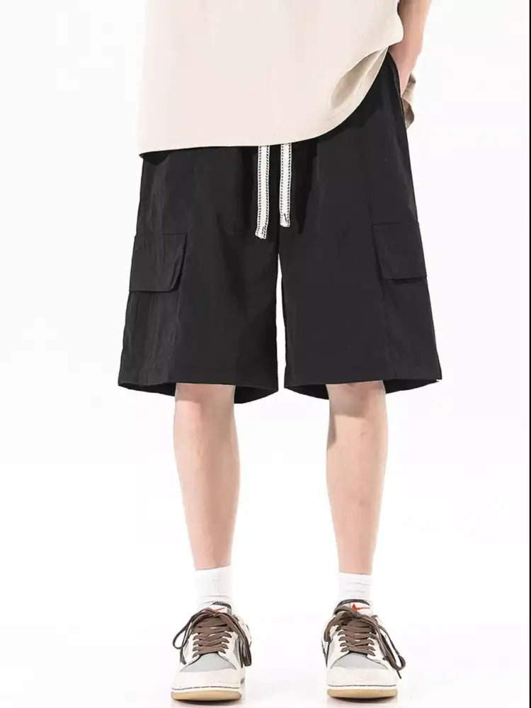 Men’s Plus Size Cargo Drawstring Shorts