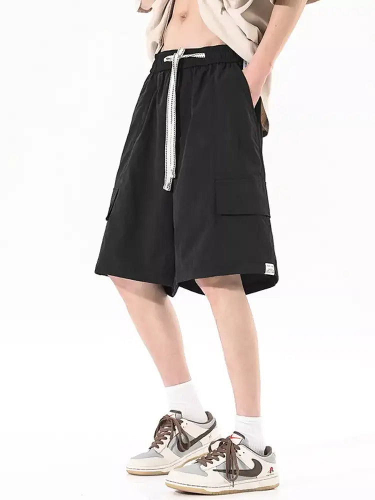 Men’s Plus Size Cargo Drawstring Shorts
