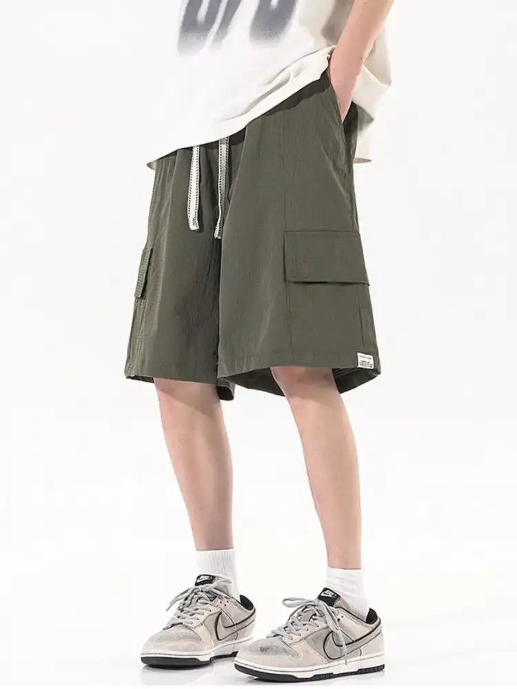 Men’s Plus Size Cargo Drawstring Shorts