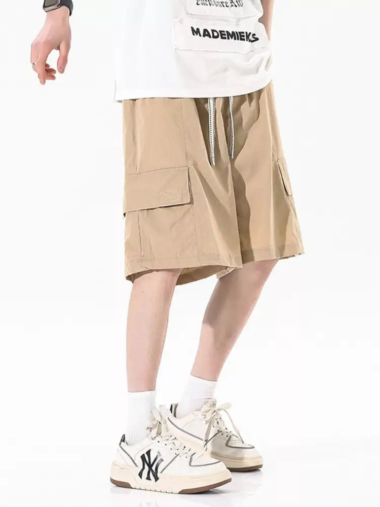 Men’s Plus Size Cargo Drawstring Shorts