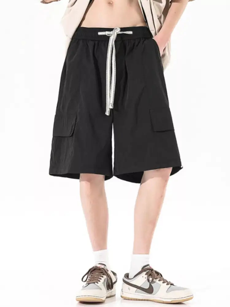 Men’s Plus Size Cargo Drawstring Shorts