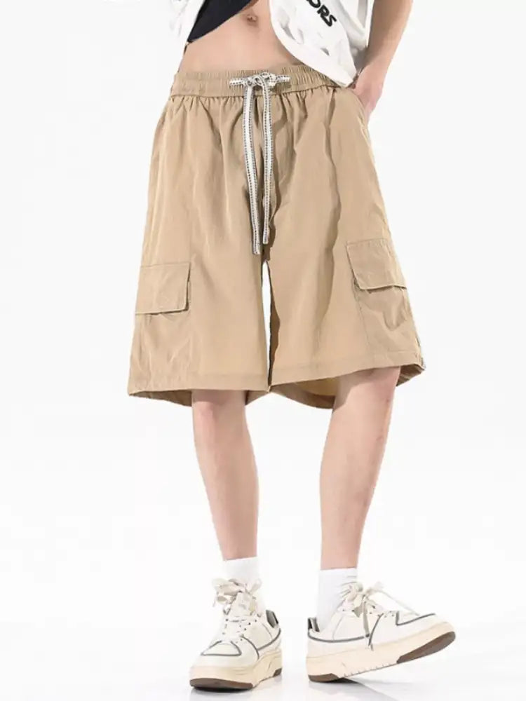 Men’s Plus Size Cargo Drawstring Shorts