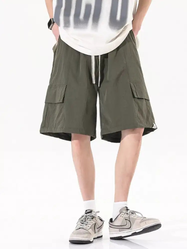Men’s Plus Size Cargo Drawstring Shorts