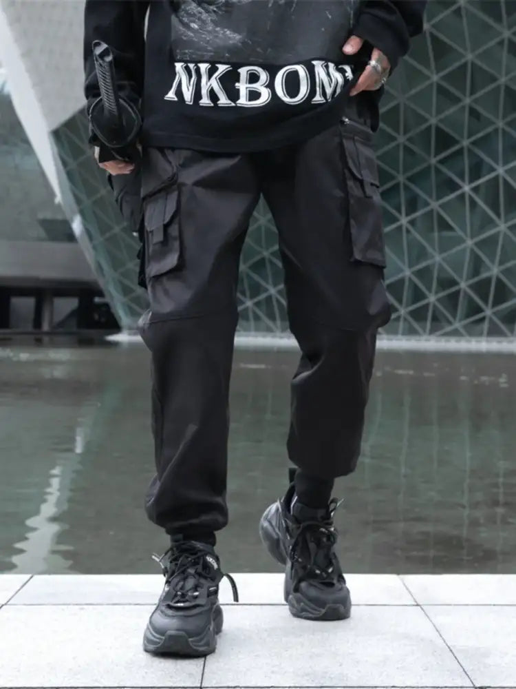 Men’s Plus Size Cargo Jogger Pants with Multi Pockets