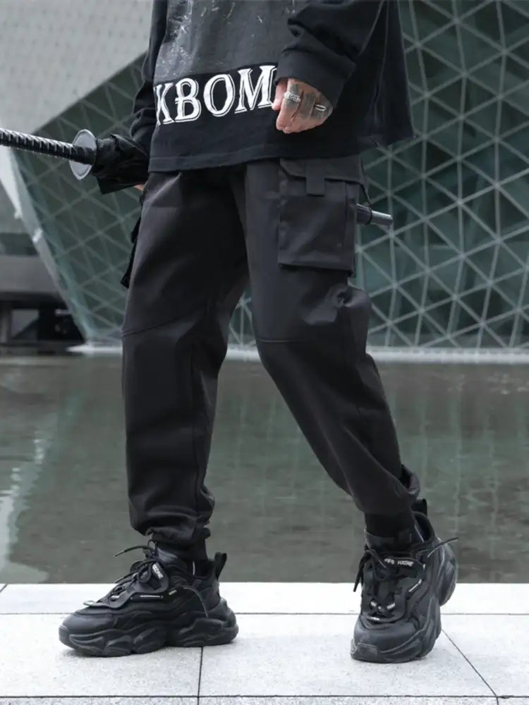 Men’s Plus Size Cargo Jogger Pants with Multi Pockets