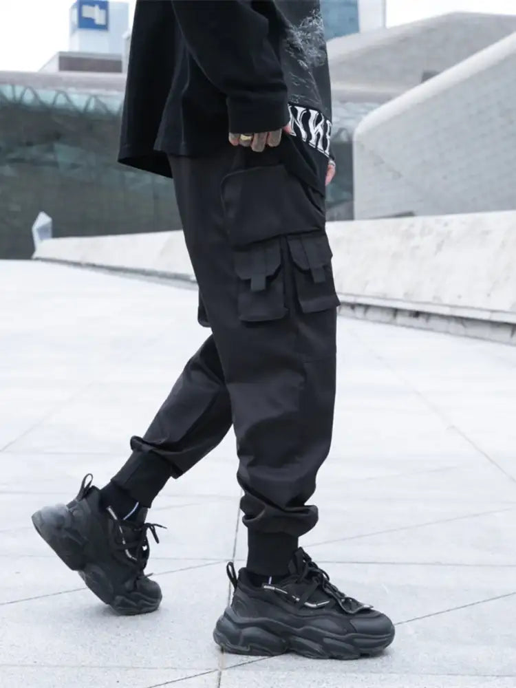 Men’s Plus Size Cargo Jogger Pants with Multi Pockets