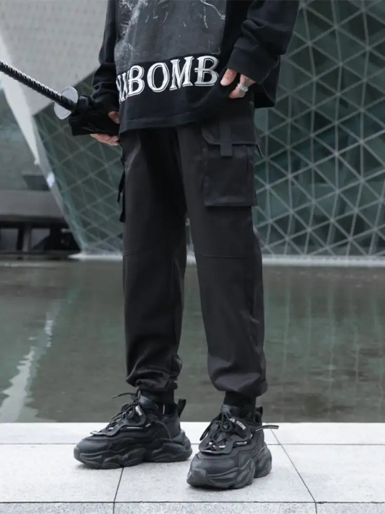 Men’s Plus Size Cargo Jogger Pants with Multi Pockets