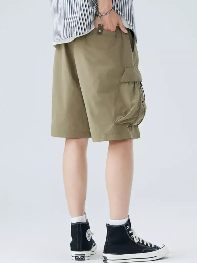 Men’s Plus Size Cargo Shorts with Drawstring