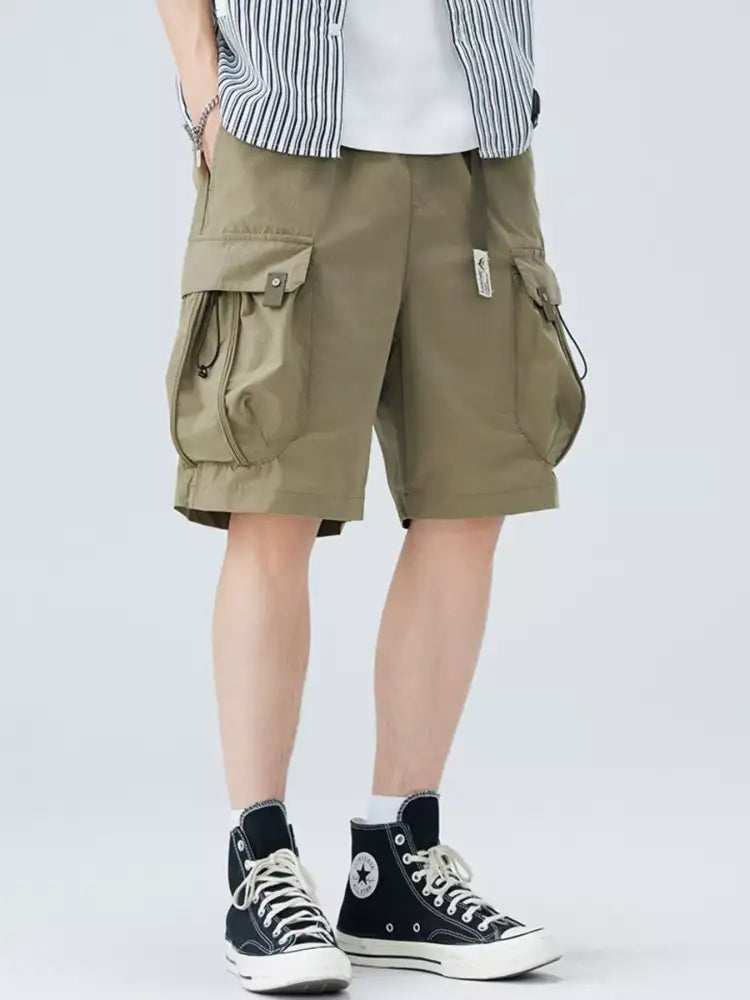 Men’s Plus Size Cargo Shorts with Drawstring