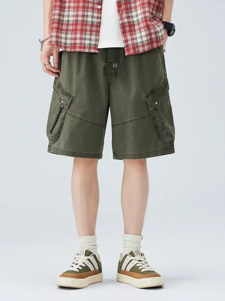 Men’s Plus Size Cargo Shorts with Multiple Pockets