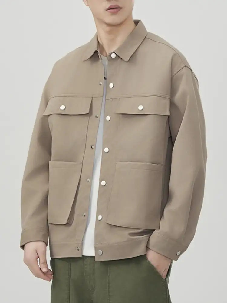 Men’s Plus Size Casual Button-Down Long Sleeve Shacket