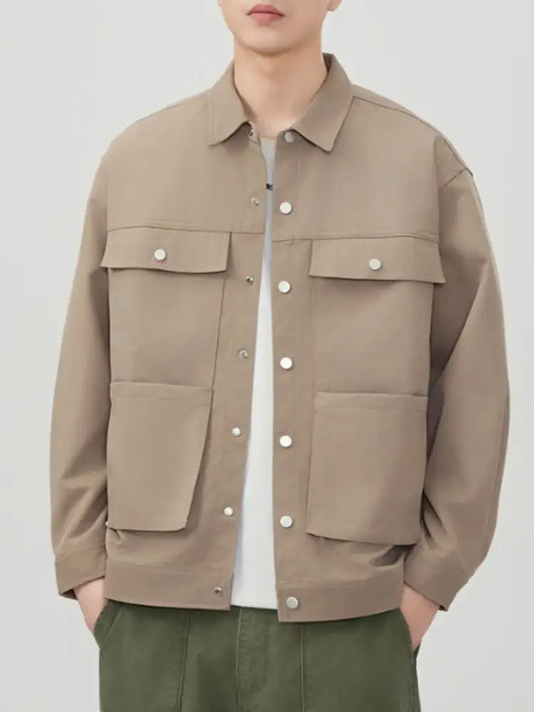 Men’s Plus Size Casual Button-Down Long Sleeve Shacket