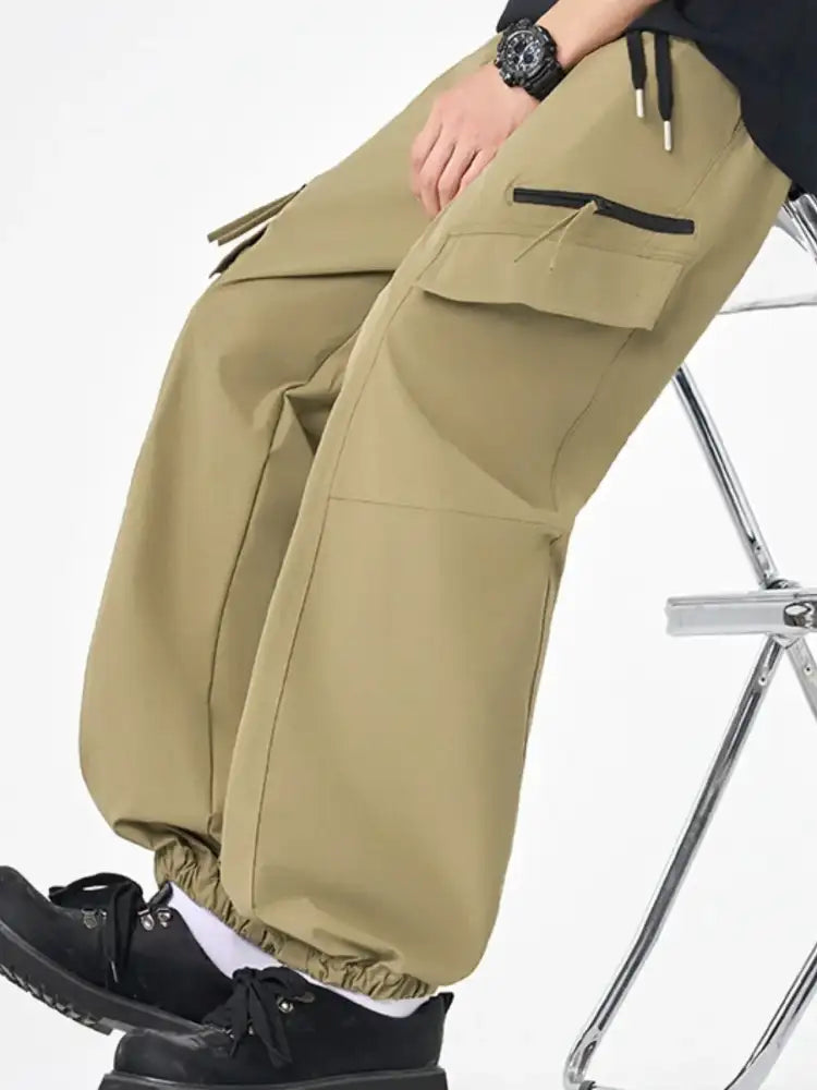 Men’s Plus Size Casual Cargo Pants with Multi-Pockets