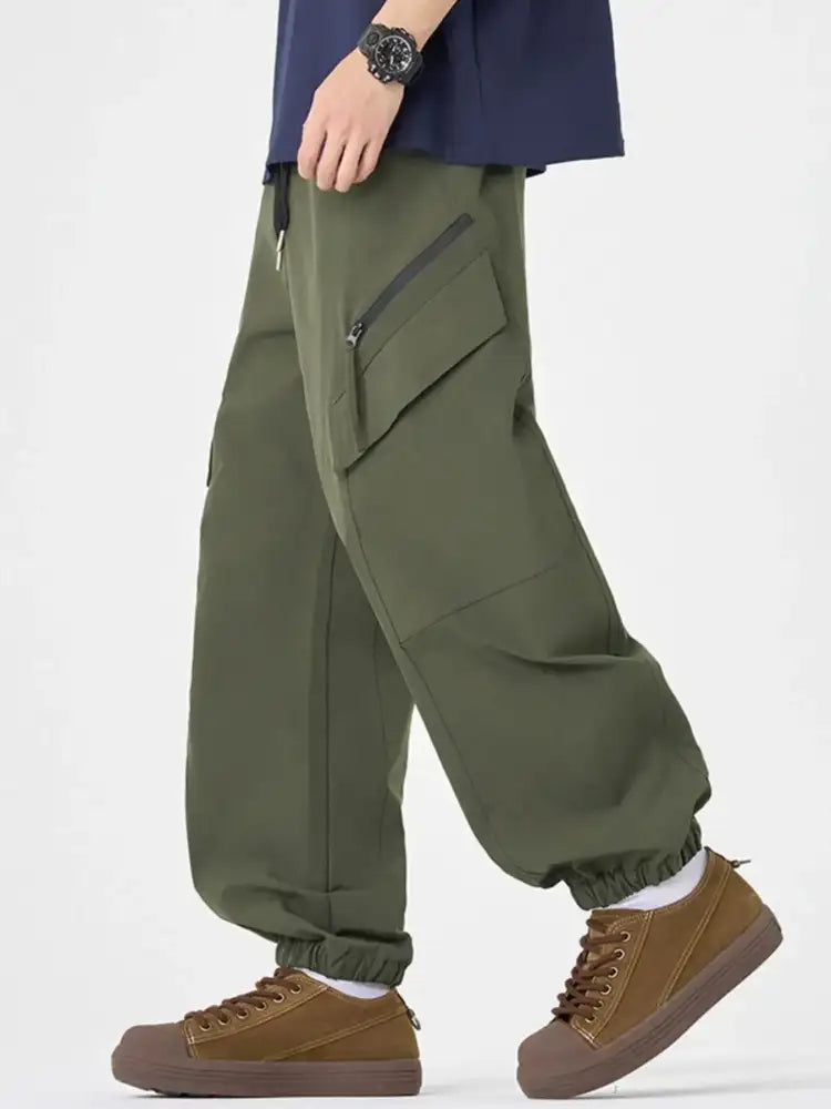 Men’s Plus Size Casual Cargo Pants with Multi-Pockets