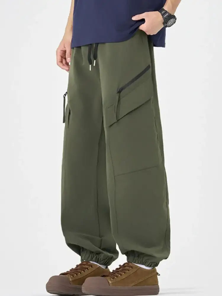 Men’s Plus Size Casual Cargo Pants with Multi-Pockets