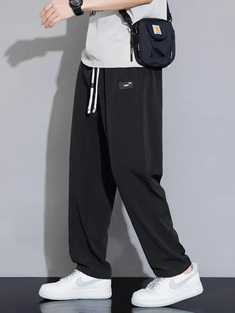 Men’s Plus Size Casual Drawstring Wide Leg Pants