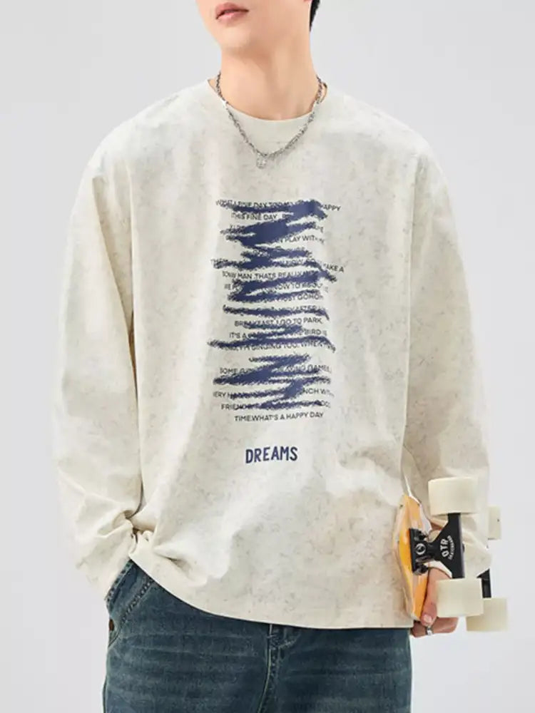 Men’s Plus Size Casual Graphic Long Sleeve T-Shirt