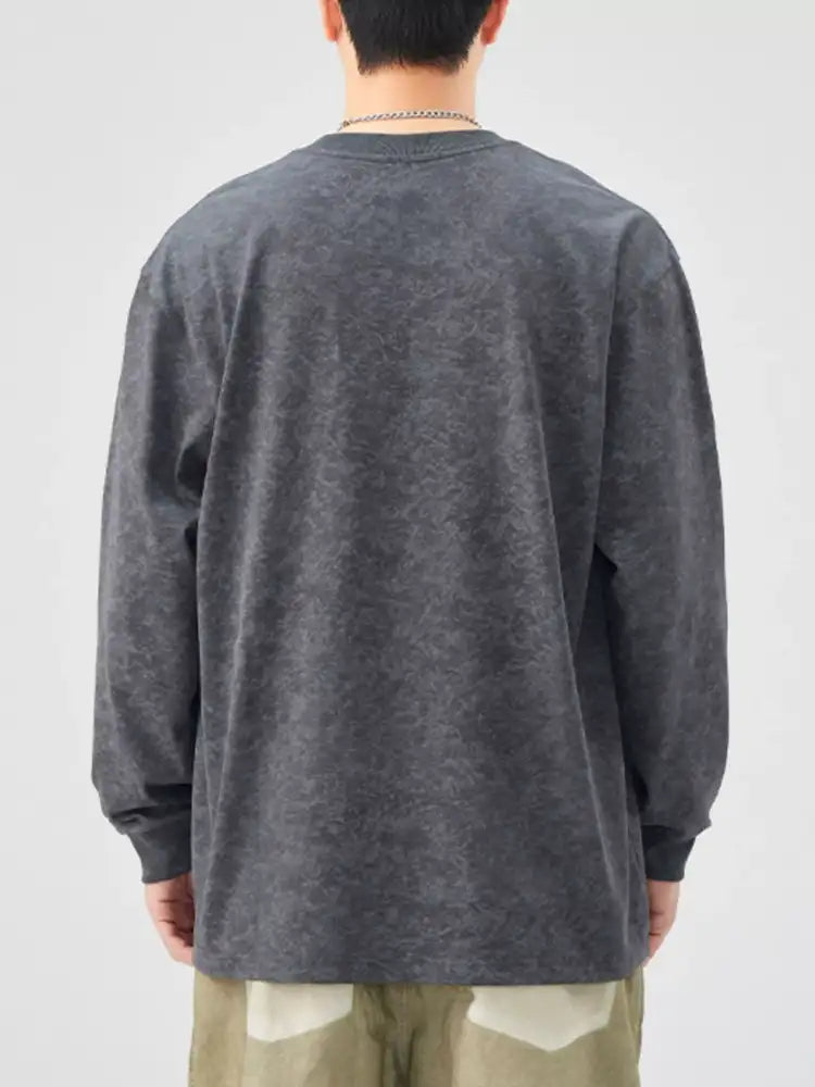 Men’s Plus Size Casual Graphic Long Sleeve T-Shirt