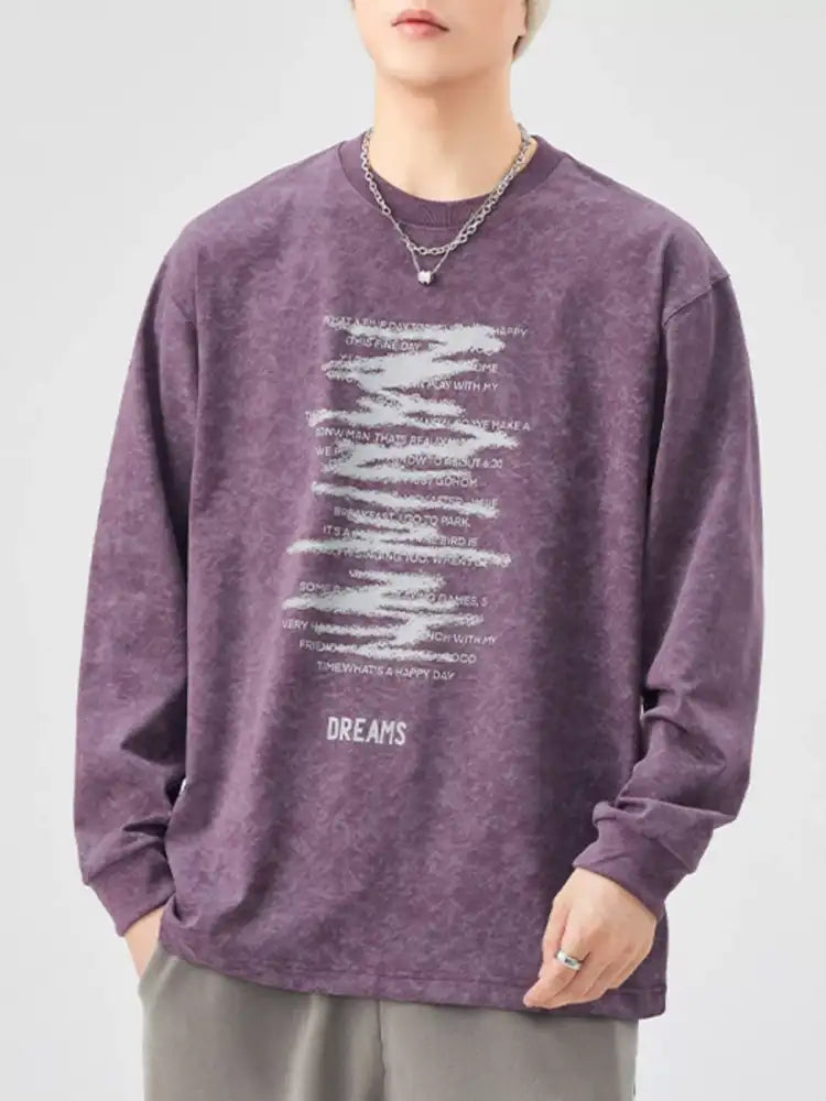 Men’s Plus Size Casual Graphic Long Sleeve T-Shirt