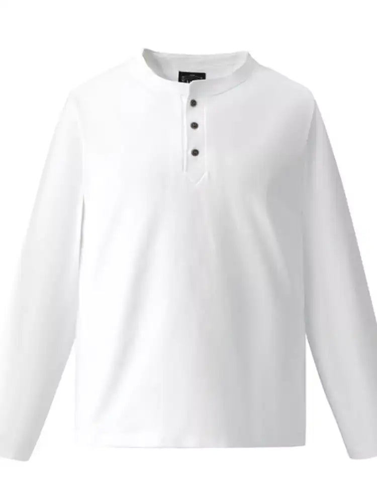 Men’s Plus Size Casual Henley Long Sleeve T-Shirt