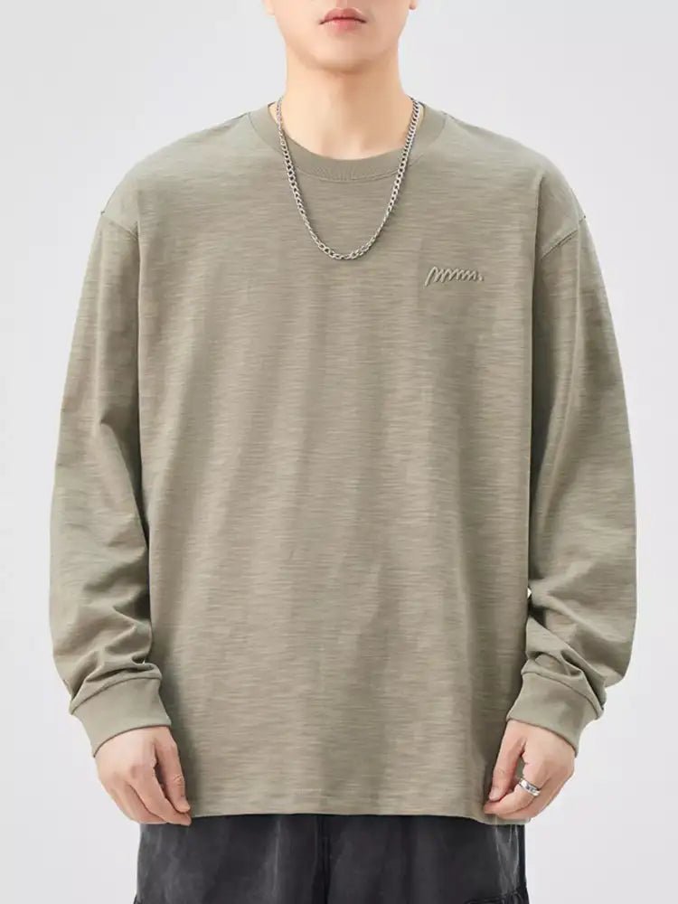 Men’s Plus Size Casual Long Sleeve T-Shirt