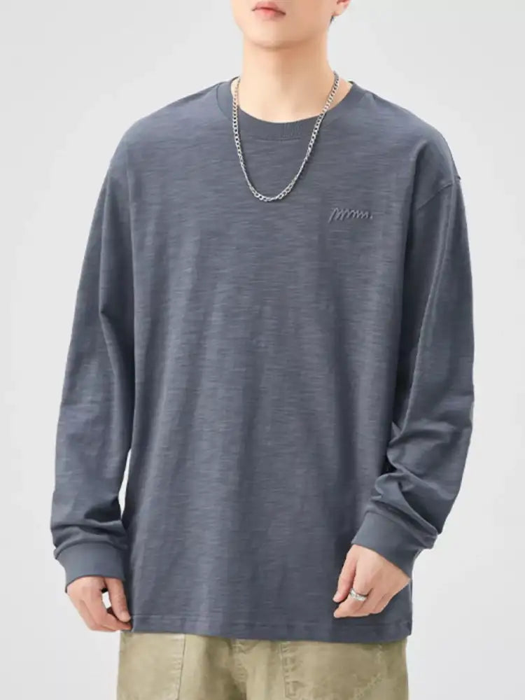 Men’s Plus Size Casual Long Sleeve T-Shirt