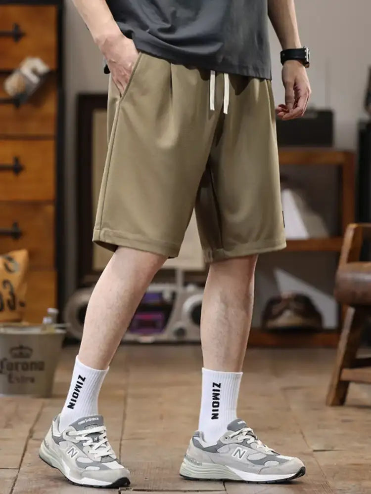Men’s Plus Size Casual Loose-Fit Drawstring Shorts